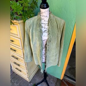 Western style suede jacket in mint green size M